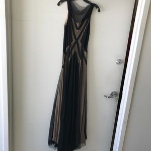 Black and nude floor dress